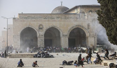 Hotuba ya Maandamano ya Hashem Gaza, Nyuma ya Matukio ya Al-Quds na Msikiti uliobarikiwa wa Al-Aqsa.   Mashambulizi ya Kiyahudi dhidi ya Al-Aqsa Yayalazimu Majeshi ya Kiislamu Kutangaza Vita Kuling&#039;oa Umbile Lao