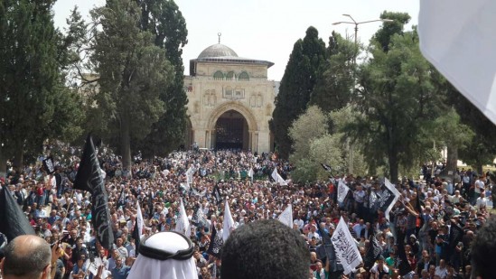 “Kendisine ayetlerimizden bir kısmını gösterelim diye kulunu bir gece Mescidi Haram’dan çevresini bereketlendirdiğimiz Mescidi Aksa’ya götüren Allah’ın şanı yücedir. Hiç şüphesiz O, hakkıyla işitendir, hakkıyla görendir.” [İsra 1]